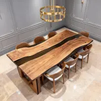 Black Walnut Epoxy Resin River Table Smoked Onyx