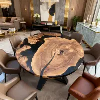Olive Wood Epoxy Resin River Table Onyx Black