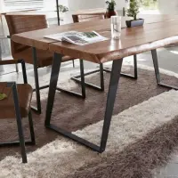 Wooden Live Edge 6 Seater Dining Table - Solid Wood Dining Table