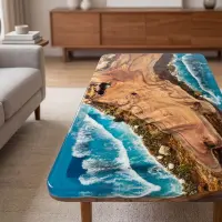 Azure Tide Black Walnut End Epoxy Table