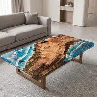 Azure Tide Black Walnut End Epoxy Table