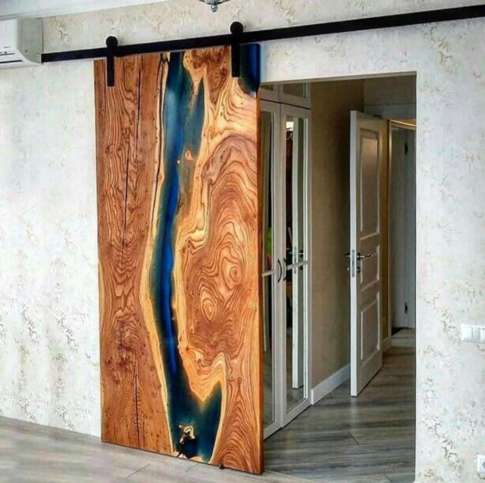 Solid Wood River Epoxy Door - Doors