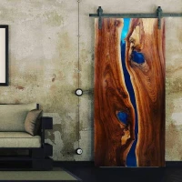 Solid Wood River Epoxy Door - Doors