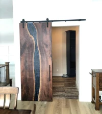 Solid Wood River Epoxy Door - Doors