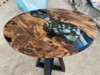 Live Edge Epoxy Resin River Coffee Table - Coffee Tables
