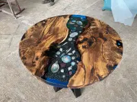 Live Edge Epoxy Resin River Coffee Table - Coffee Tables