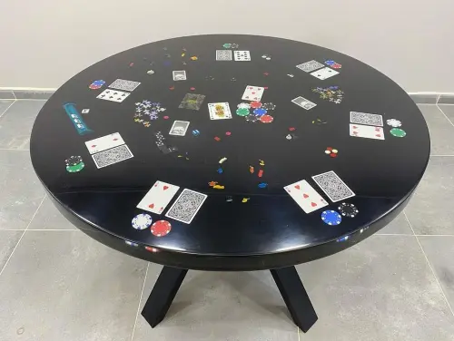 Walnut Wood Epoxy Resin Coffee Table - Coffee Tables
