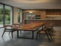 Live Edge Epoxy Resin Dining Table - Dining Table