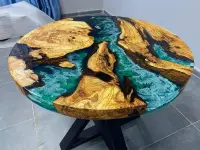 Round Epoxy Resin Coffee Table - Coffee Tables