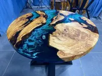 Round Epoxy Resin Coffee Table - Coffee Tables
