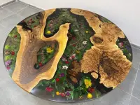 Mango Wood Epoxy Resin Coffee Table - Coffee Tables