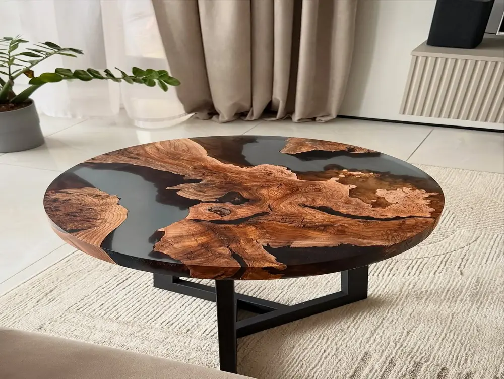 Dual Slab Epoxy Resin River Coffee Table - Coffee Tables