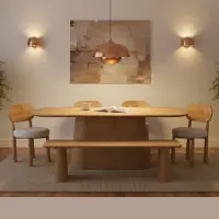 Austin Solid Wood Dining Table With 8 Seater Chair - Solid Wood Dining Table