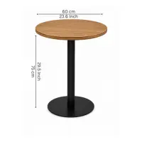 Round Light Oak Café Table - Solid Wood Dining Table