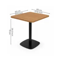 Square Light Oak Café Table - Solid Wood Dining Table