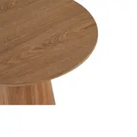Retro Wooden Café Table with Ribbed Pedestal - Solid Wood Dining Table