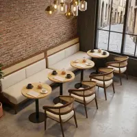 Minimalist Round Oak Café Table - Solid Wood Dining Table