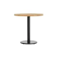 Minimalist Round Oak Café Table - Solid Wood Dining Table