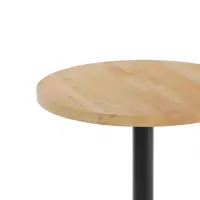 Minimalist Round Oak Café Table - Solid Wood Dining Table