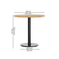 Minimalist Round Oak Café Table - Solid Wood Dining Table