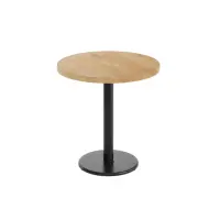 Minimalist Round Oak Café Table - Solid Wood Dining Table