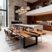 Black Walnut Epoxy Resin River Table Black Pearl