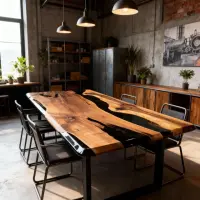 Black Walnut Epoxy Resin River Table Black Pearl