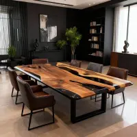 Black Walnut Epoxy Resin River Table Black Pearl