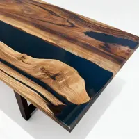 Black Walnut Epoxy Resin River Table Black Pearl