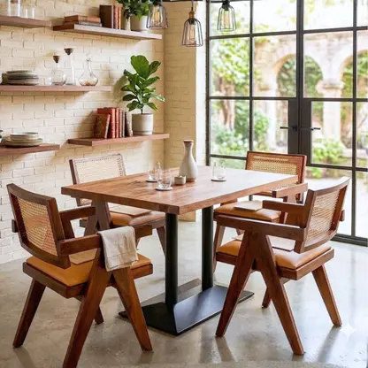 Modern Butcher Block Café Dining Table