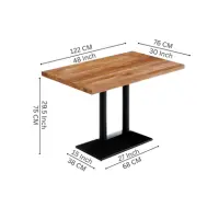 Modern Butcher Block Café Dining Table - Solid Wood Dining Table