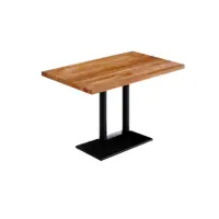 Modern Butcher Block Café Dining Table - Solid Wood Dining Table